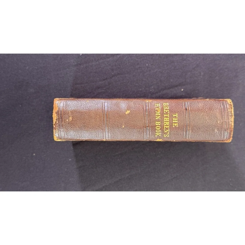 1867 Brethrens Hymn Book James Quinter Leather German Baptist Church Antiquarian